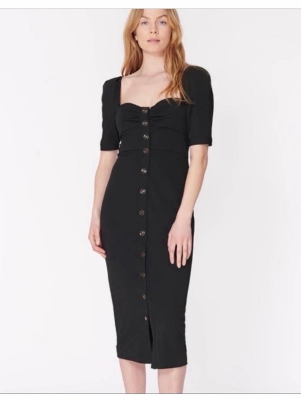 Veronica Beard Cady Black Midi Dress Size 8 Work Office Cocktail Dress